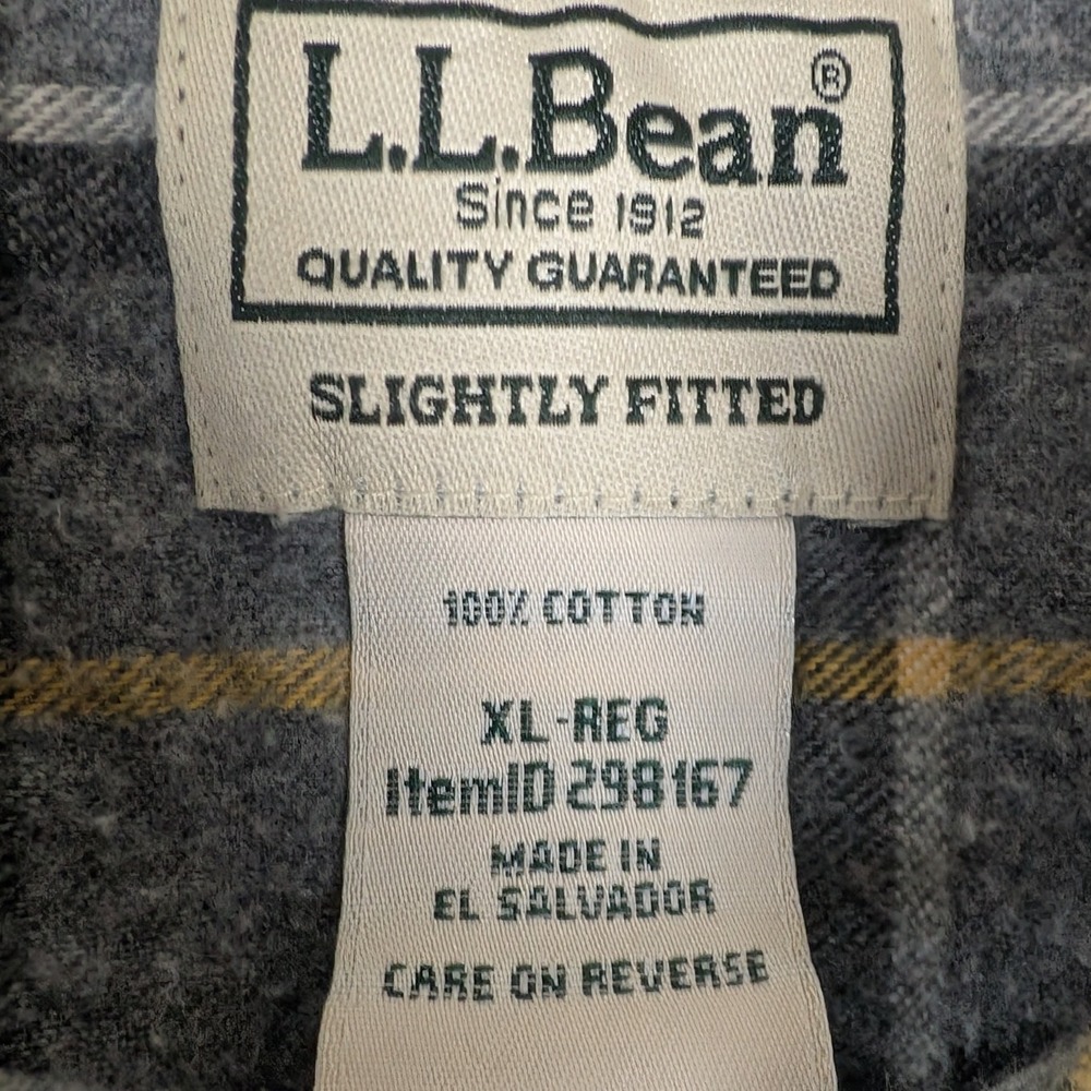 LL Bean Flannel Shirt Mens XL Regular Plaid Button Down Long Sleeve 100% Cotton - Picture 3 of 10